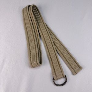 Woven Cloth Tan Belt D Ring Buckle